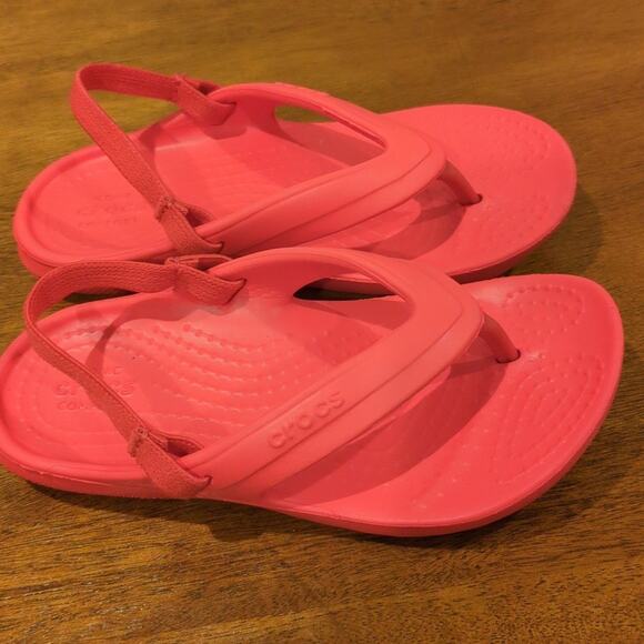 CROCS Red  Classic Flip Sandals toddler little kids size C10 - Picture 5 of 6